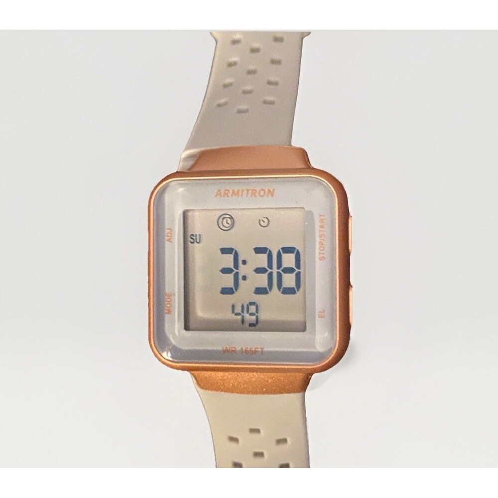 Armitron Pro Sport 40/8147 Rose gold Acrylic Case Quartz Digital Watch Running